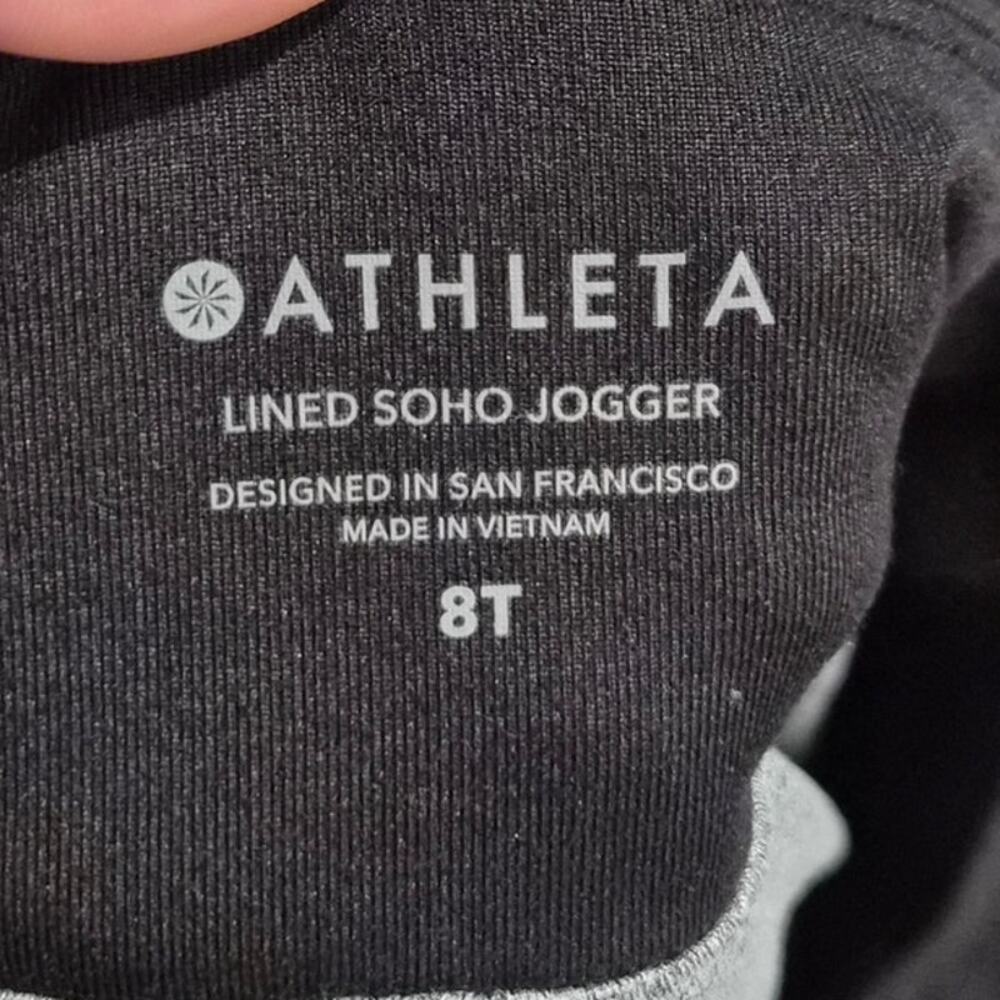 Athleta Lined Soho Jogger Black 8 Tall with Zip Pockets - Picture 3 of 6